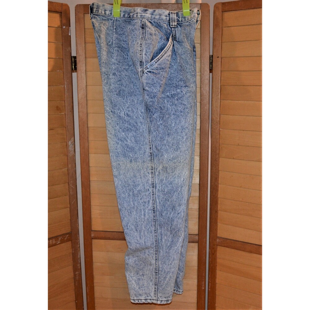Vintage Acid Wash High Waist Peg Leg Chic Pleated Jeans